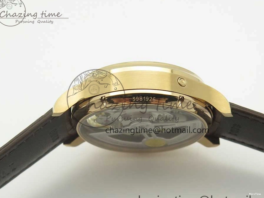 MIROTIME 1222 Portuguese Tourbillon IW504602 RG ZF Best Edition White Dial on Brown Leather Strap Stretchable 7178